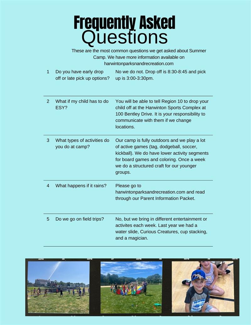 Summer Camp FAQs